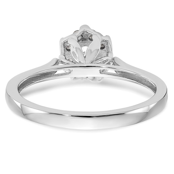 14k White Gold Complete Diamond Cluster Engagement Ring