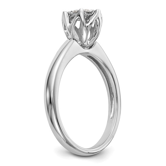 14k White Gold Complete Diamond Cluster Engagement Ring