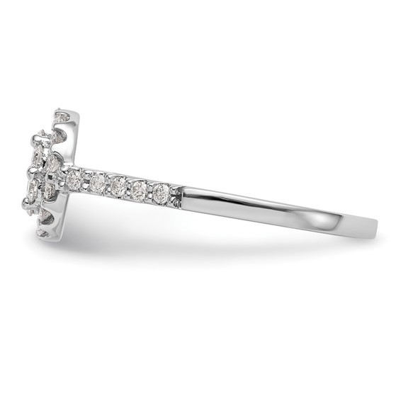 14K White Gold Complete Diamond Cluster Engagement Ring