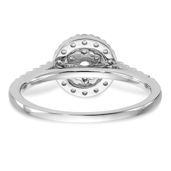 14K White Gold Complete Diamond Cluster Engagement Ring