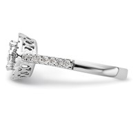 14K White Gold 0.50 Carat Lab Grown Diamond VS SI+ G+ Complete Cluster Engagement Ring view 4