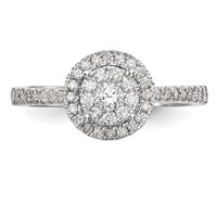 14K White Gold 0.50 Carat Lab Grown Diamond VS SI+ G+ Complete Cluster Engagement Ring view 5