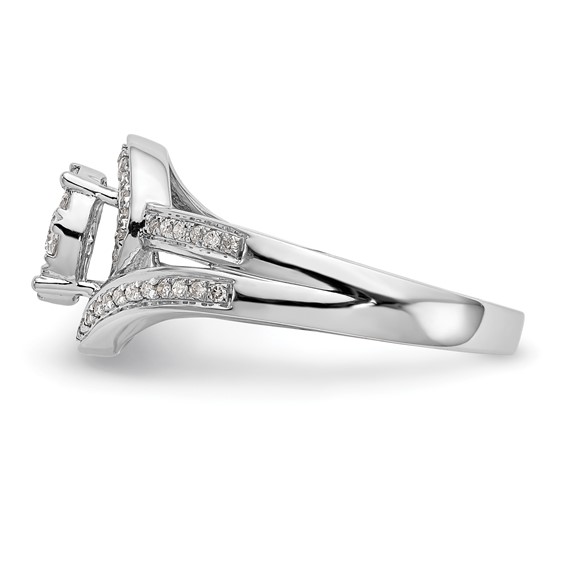 14K White Gold Complete Diamond Cluster Engagement Ring