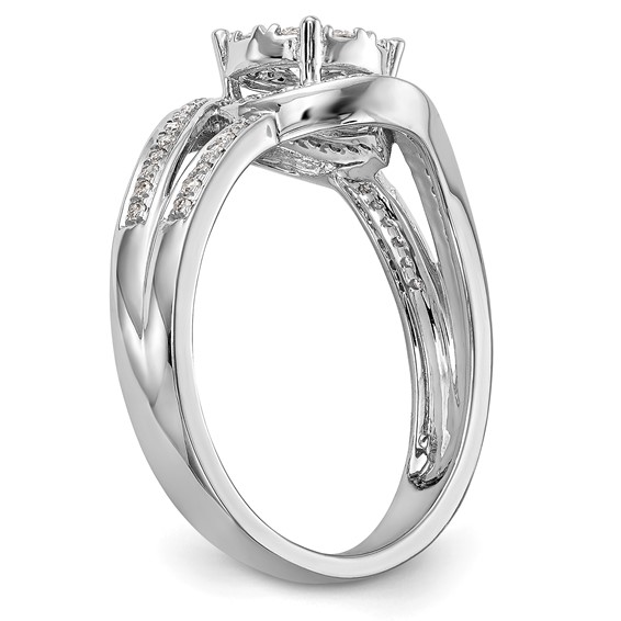 14K White Gold Complete Diamond Cluster Engagement Ring