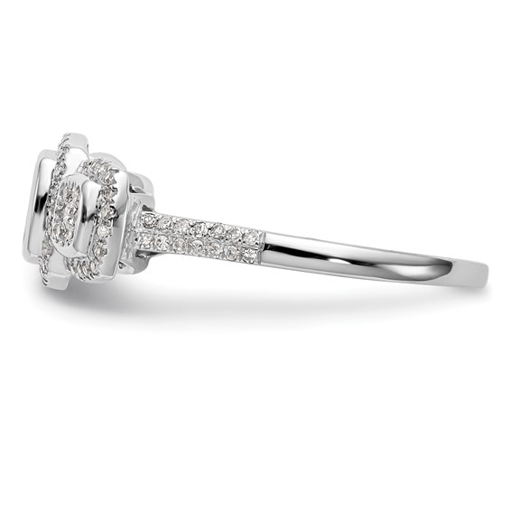 14K White Gold Complete Diamond Cluster Engagement Ring