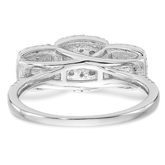 14K White Gold Complete Diamond Cluster Engagement Ring