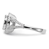 14K White Gold 1 Carat Lab Grown Diamond VS SI+ G+ Complete Cluster Engagement Ring view 4