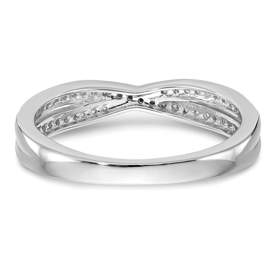 14K White Gold Criss-Cross 1/5 carat Diamond Complete Wedding Band