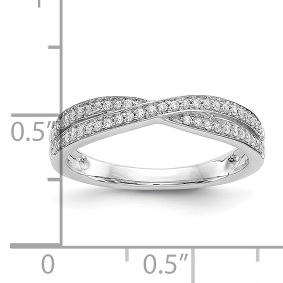 14K White Gold Criss-Cross 1/5 carat Diamond Complete Wedding Band
