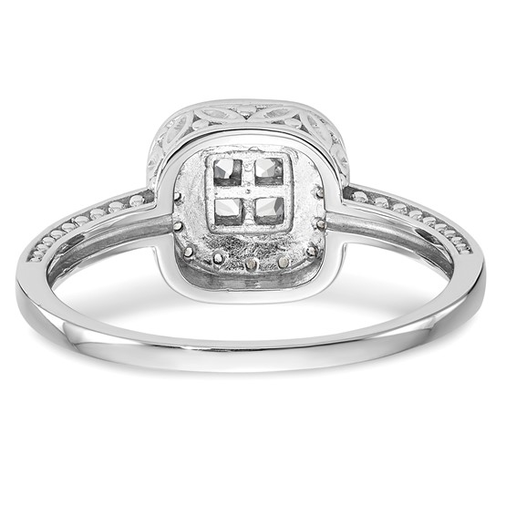 14K White Gold Cluster Engagement Ring Mounting
