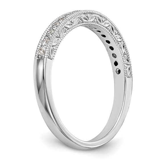 14k White Gold 1/5 carat Diamond Complete Wedding Band