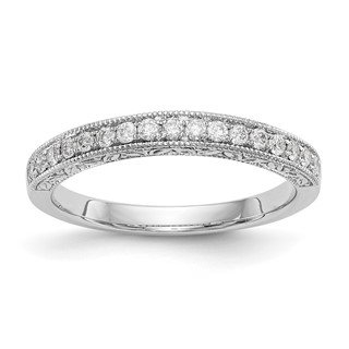 14k White Gold 1/5 carat Diamond Complete Wedding Band