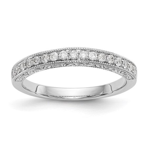 14k White Gold 1/5 carat Diamond Complete Wedding Band