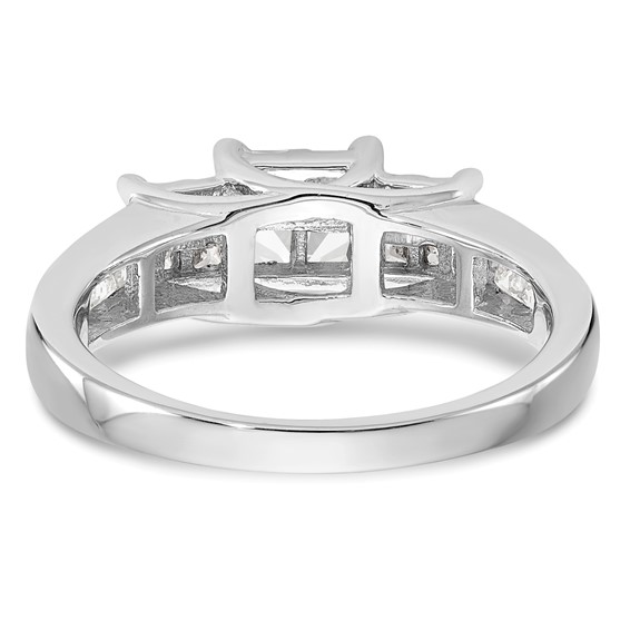 14K White Gold Complete Diamond Cluster Engagement Ring