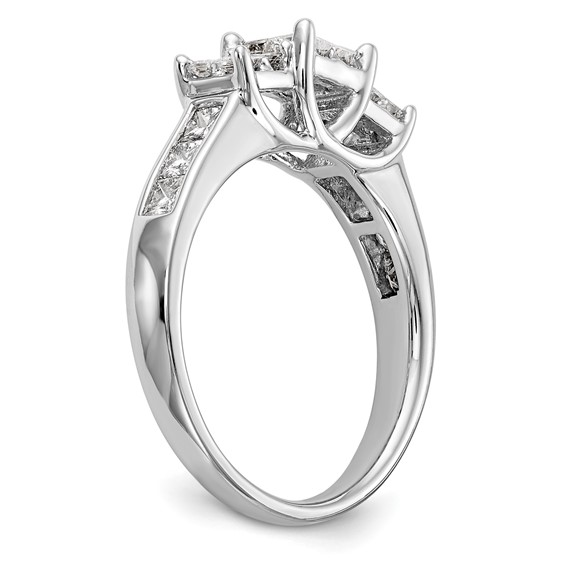 14K White Gold Complete Diamond Cluster Engagement Ring