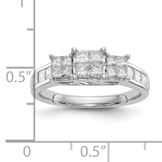 14K White Gold Complete Diamond Cluster Engagement Ring