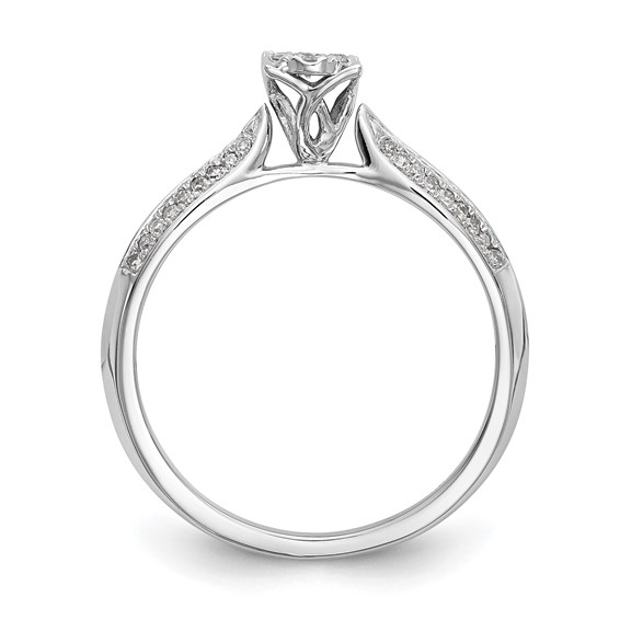 14K White Gold Complete Diamond Cluster Engagement Ring