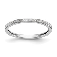 14K White Gold 0.17 Carat Lab Grown Diamond VS SI+ G+ Complete Set of Two Wedding Bands view 1