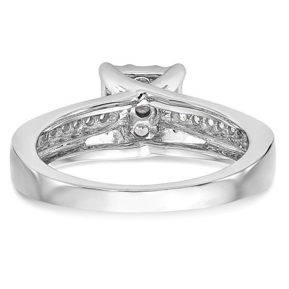 14K White Gold Complete Diamond Cluster Engagement Ring