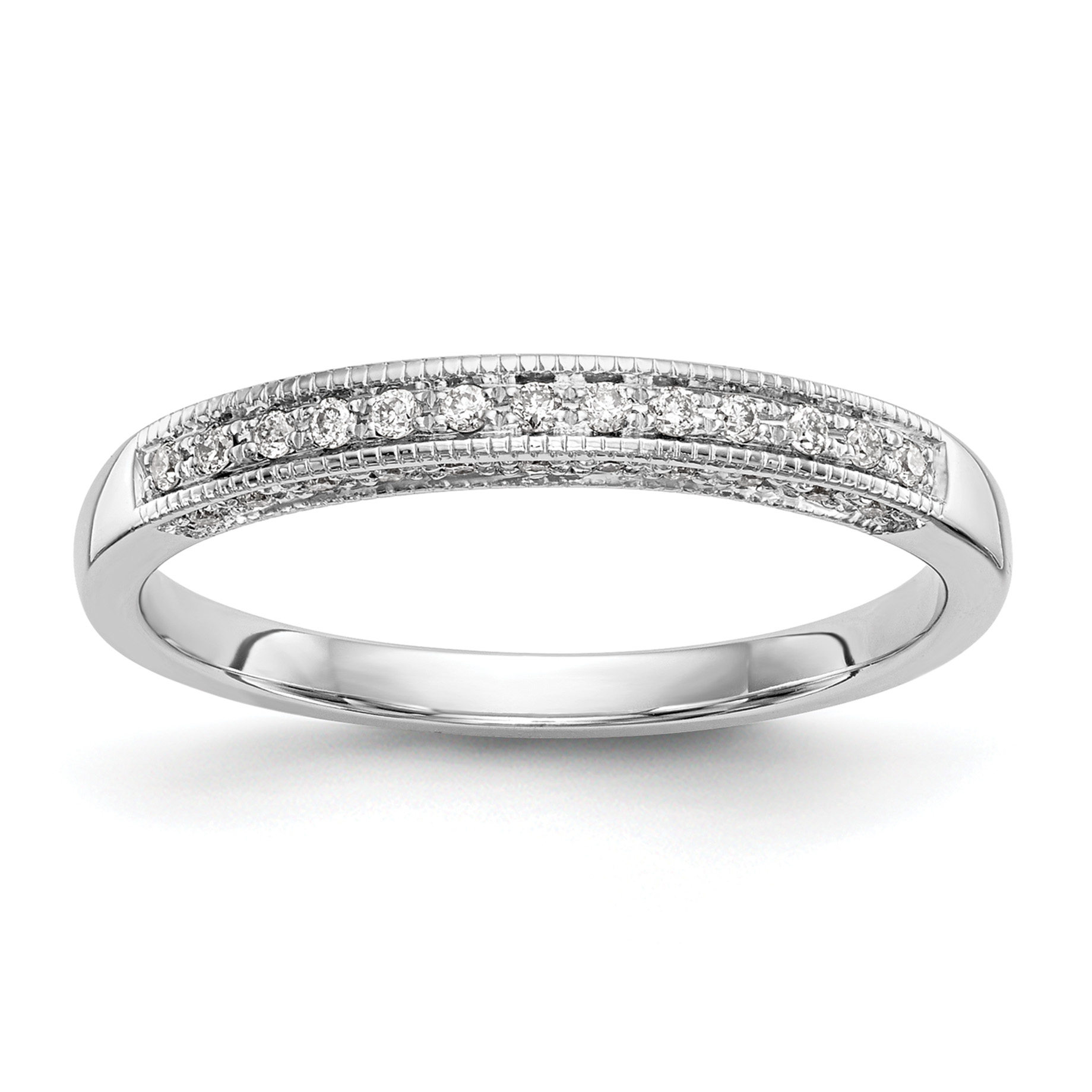 14k White Gold 1/6 carat Lab Grown Diamond VS/SI+ G+ Complete Wedding Band (RM2391B-015-WLG)