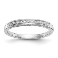 14K White Gold 0.17 Carat Lab Grown Diamond VS SI+ G+ Complete Wedding Band view 1