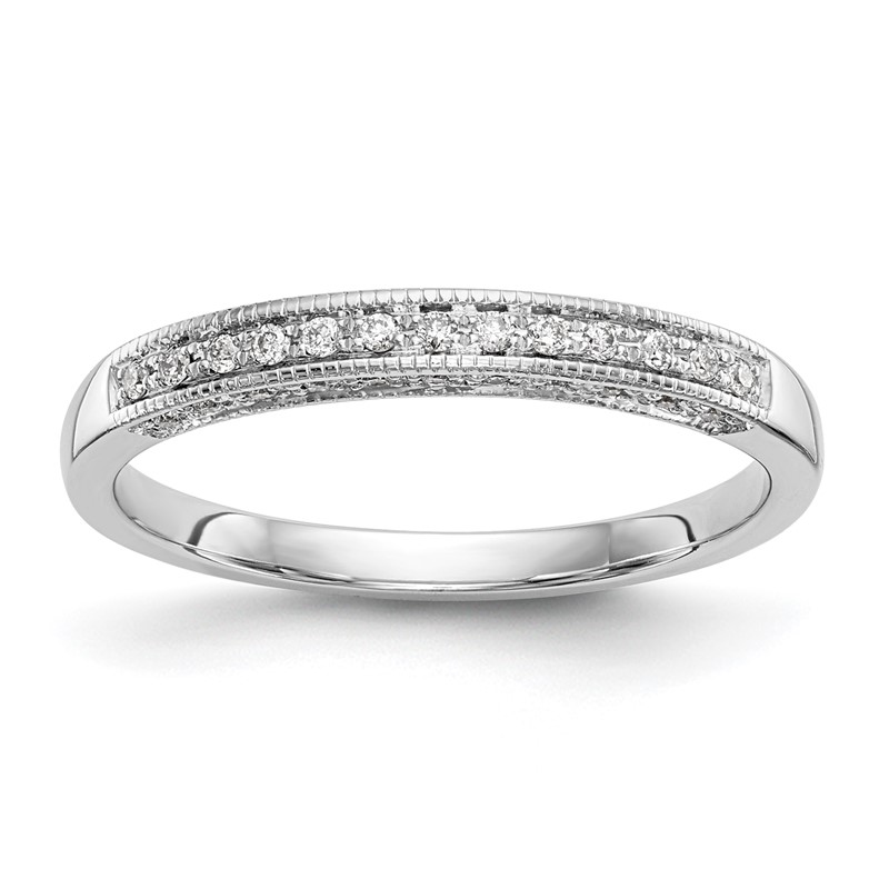 14k White Gold 1/6 carat Lab Grown Diamond VS/SI+ G+ Complete Wedding Band