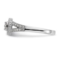 14K White Gold 0.50 Carat Lab Grown Diamond VS SI+ G+ Complete Cluster Engagement Ring view 4