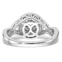 14K White Gold 0.75 Carat Lab Grown Diamond VS SI+ G+ Complete Cluster Engagement Ring view 5