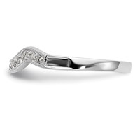 14K White Gold 0.10 Carat Lab Grown Diamond VS SI+ G+ Complete Wedding Band view 4
