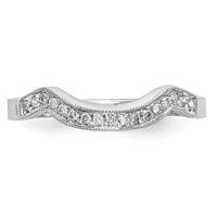 14K White Gold 0.10 Carat Lab Grown Diamond VS SI+ G+ Complete Wedding Band view 5