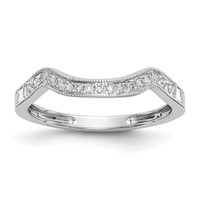 14K White Gold 0.10 Carat Lab Grown Diamond VS SI+ G+ Complete Wedding Band view 1