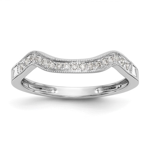 14K White Gold 0.10 Carat Lab Grown Diamond VS SI+ G+ Complete Wedding Band