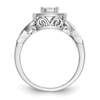 14K White Gold 0.38 Carat Lab Grown Diamond VS SI+ G+ Complete Cluster Engagement Ring view 3