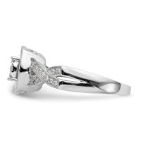 14K White Gold 0.38 Carat Lab Grown Diamond VS SI+ G+ Complete Cluster Engagement Ring view 4