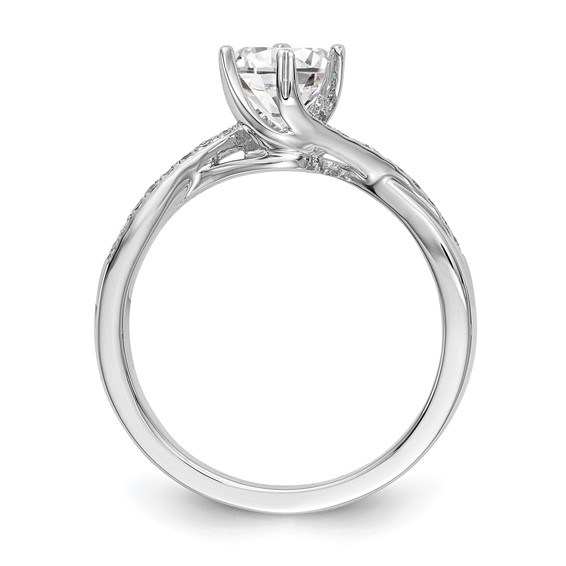 Round Semi-Mount Diamond By-Pass Engagement Rings