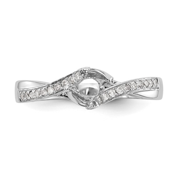 Round Semi-Mount Diamond By-Pass Engagement Rings