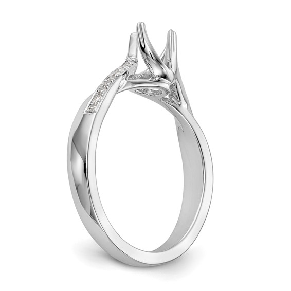 Round Semi-Mount Diamond By-Pass Engagement Rings