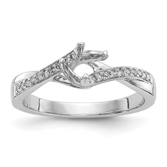 Round Semi-Mount Diamond By-Pass Engagement Rings