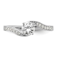 14K White Gold 0.62 Carat Lab Grown Diamond VS SI Complete By-Pass Engagement Ring view 3