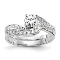 14K White Gold 0.62 Carat Lab Grown Diamond VS SI Complete By-Pass Engagement Ring view 4
