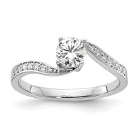 14K White Gold 0.62 Carat Lab Grown Diamond VS SI Complete By-Pass Engagement Ring view 1