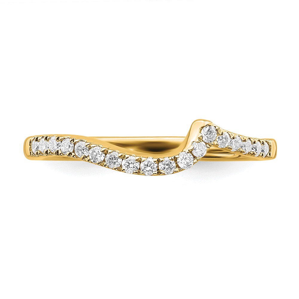 14k 1/5 carat Lab Grown Diamond VS/SI+ G+ Complete Contoured Wedding Band (RM2406B-018-7YLG)