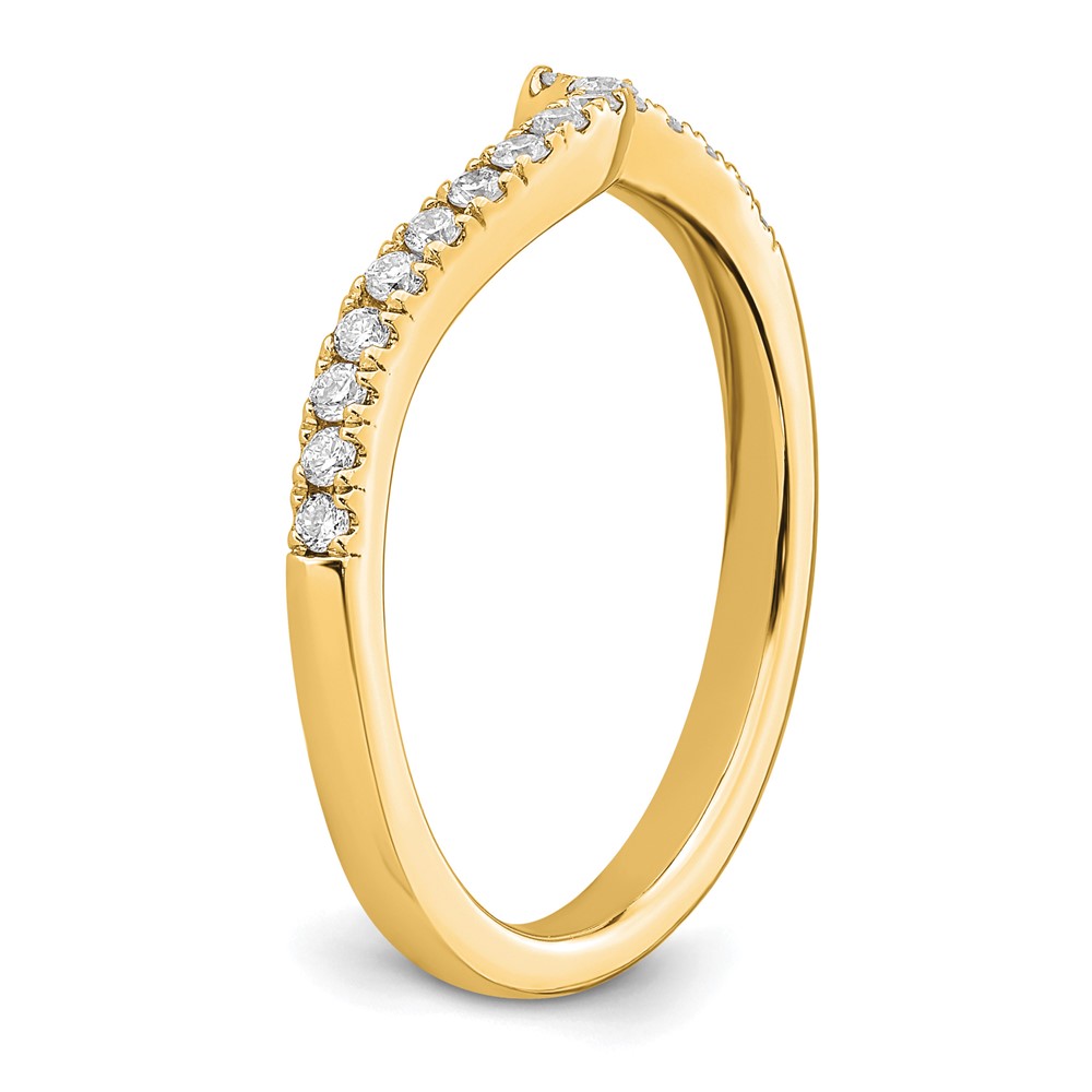 14k 1/5 carat Lab Grown Diamond VS/SI+ G+ Complete Contoured Wedding Band (RM2406B-018-7YLG)