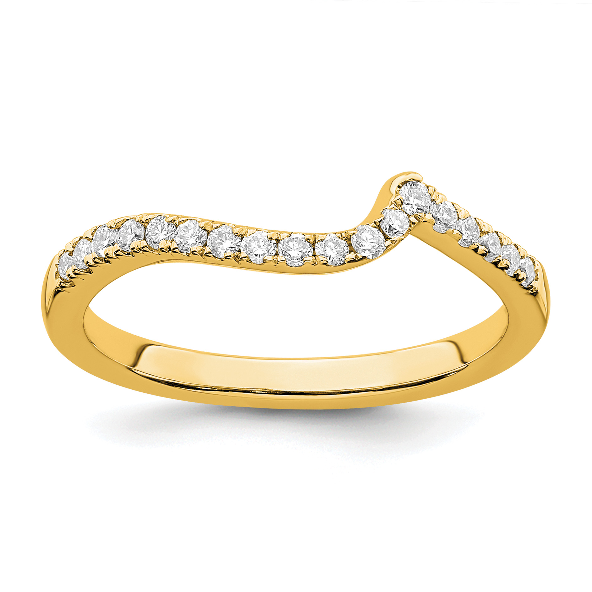 14k 1/5 carat Lab Grown Diamond VS/SI+ G+ Complete Contoured Wedding Band (RM2406B-018-7YLG)
