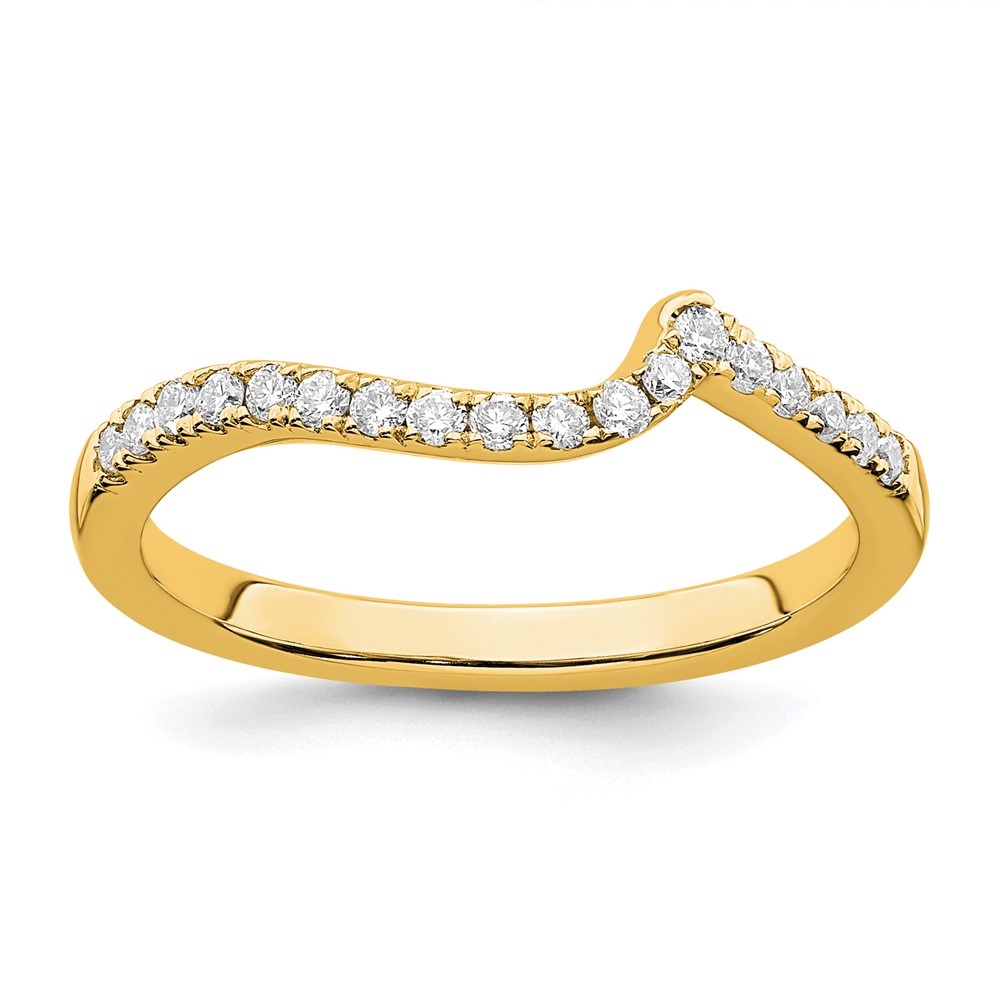 14K Yellow Gold 0.20 Carat Lab Grown Diamond VS SI+ G+ Complete Contoured Wedding Band