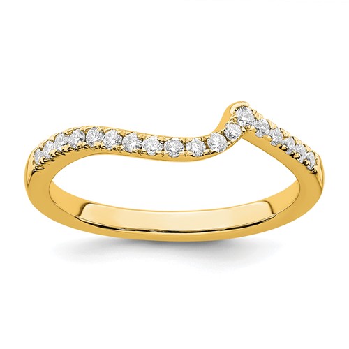 14K Yellow Gold 0.20 Carat Lab Grown Diamond VS SI+ G+ Complete Contoured Wedding Band