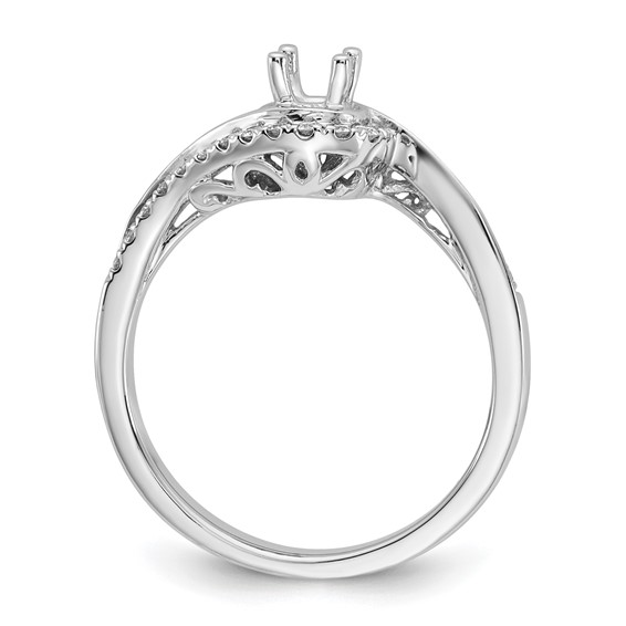 Diamond Round Semi-mount By-Pass Engagement Rings