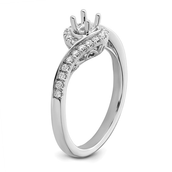 Diamond Round Semi-mount By-Pass Engagement Rings