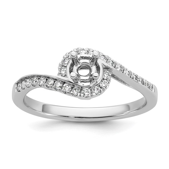 Diamond Round Semi-mount By-Pass Engagement Rings
