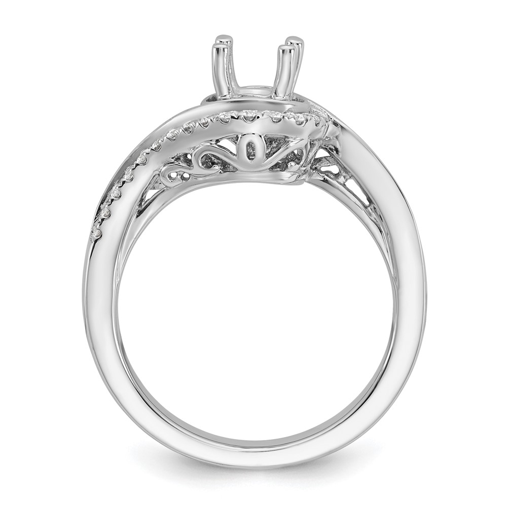 14k White Gold 1/3 carat Lab Grown Diamond VS/SI+ G+ 3/4 carat Round Center Semi Mount Engagement Ring (RM2406E-075-7WLG)